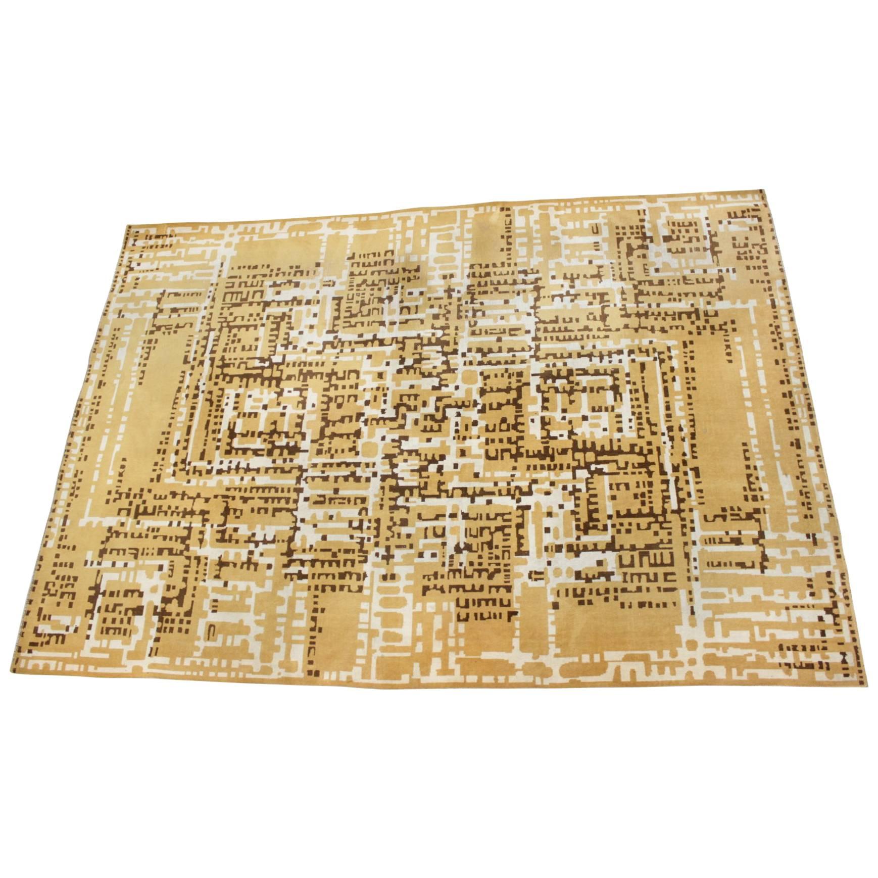 Modernist geometric design carpet - Czechoslovakia For Sale