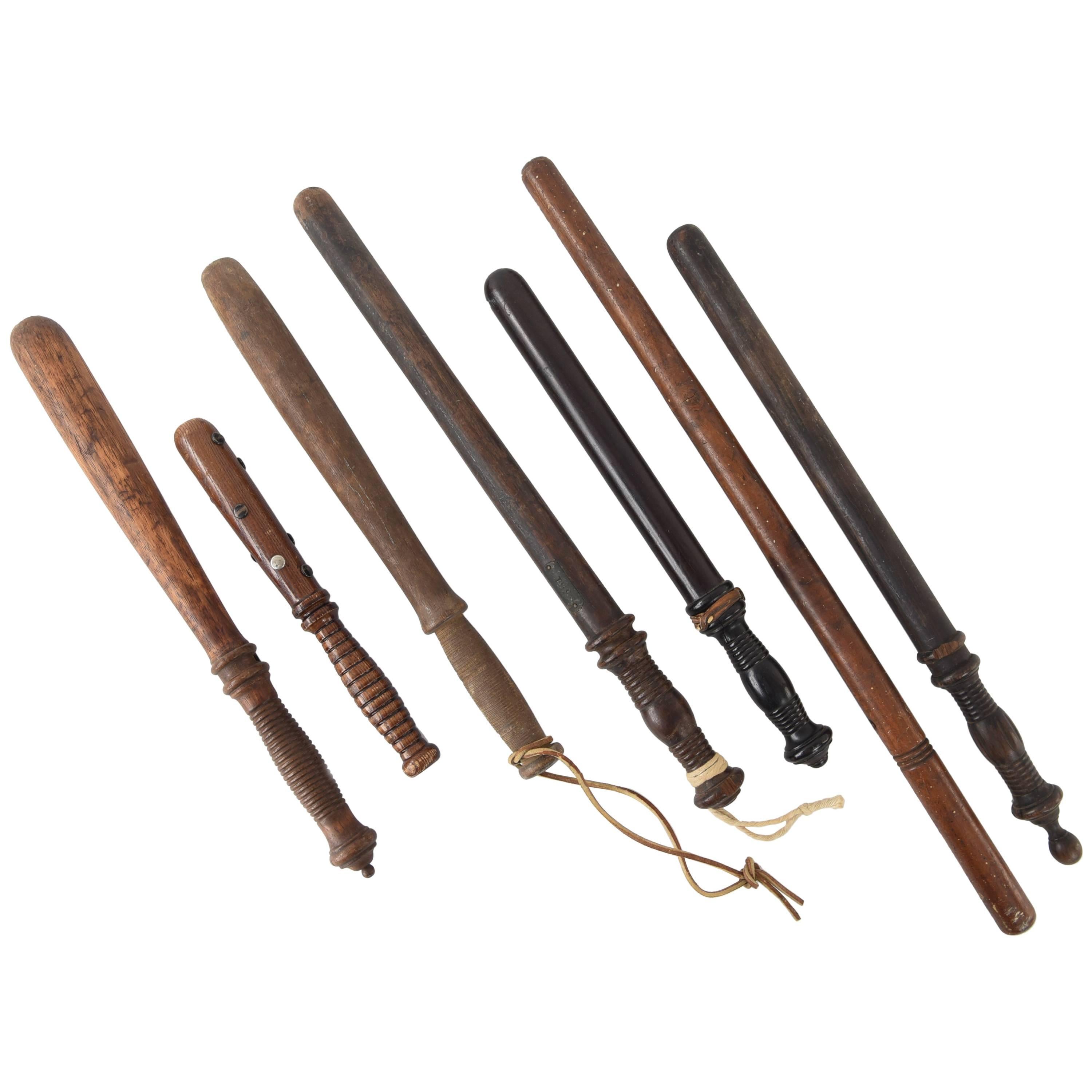 Collection of Vintage Billy Clubs, Batons or Nightsticks