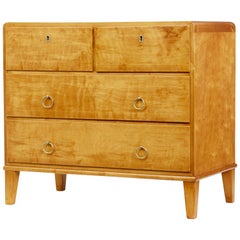20th century Scandinavian birch chest of drawers