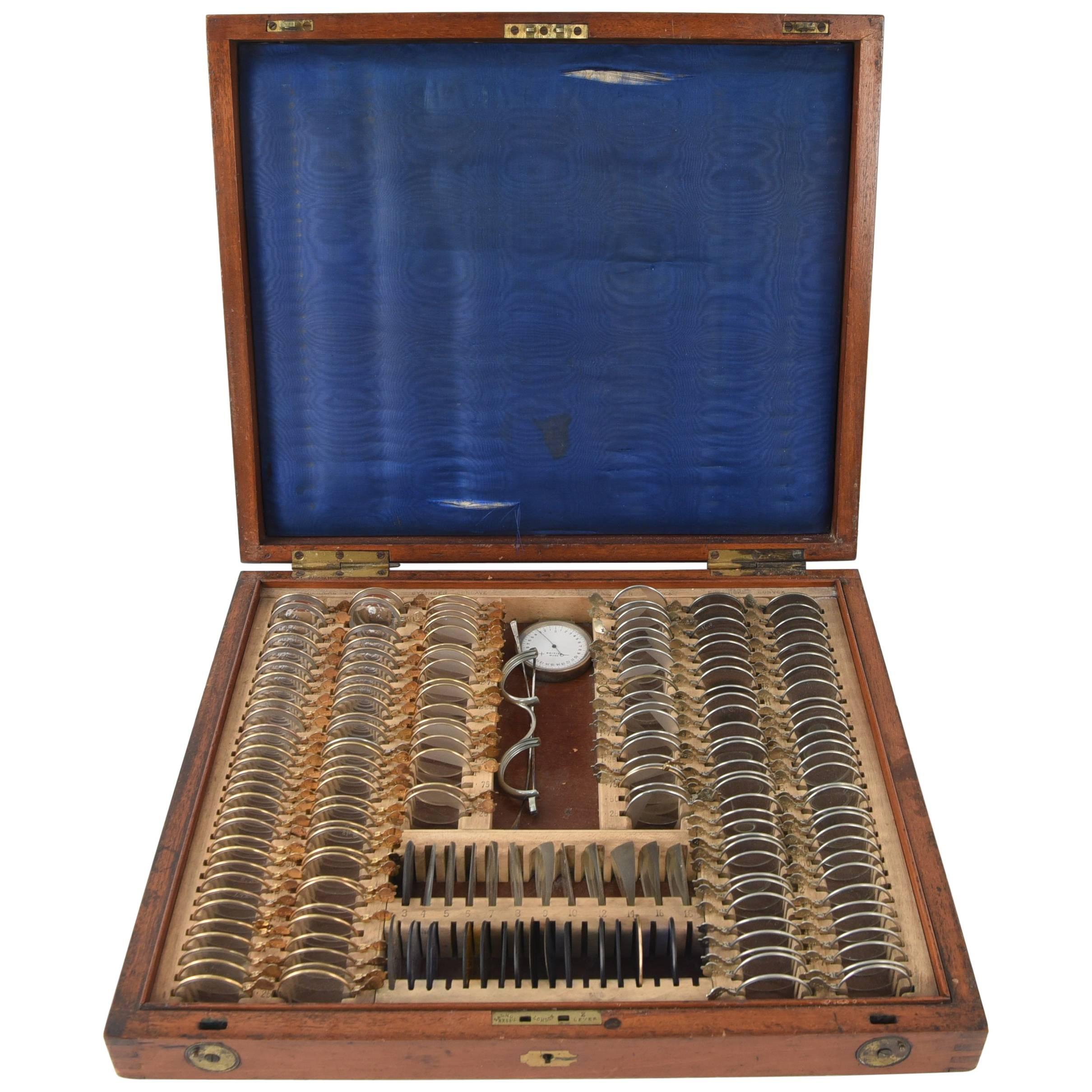 Antique Spectacle Lenses Eye Glass Optometrist tool set For Sale
