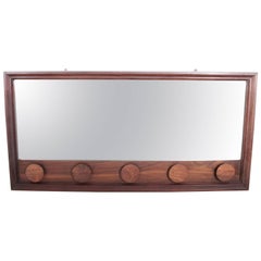 Danish Modern Rosewood Mirror with Rosewood Appliques, C. 1960