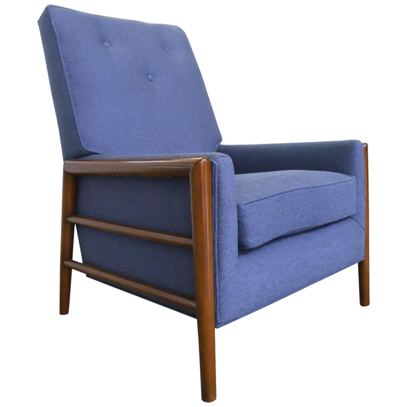 Mid-20th Century Bouclé & Maple Armchair Attributed to T.H. Robsjohn-Gibbings