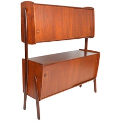 Danish Modern Two Tier Credenza in Teak