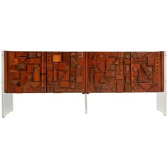 Custom Handcrafted Brutalist Credenza by Lou Ramirez