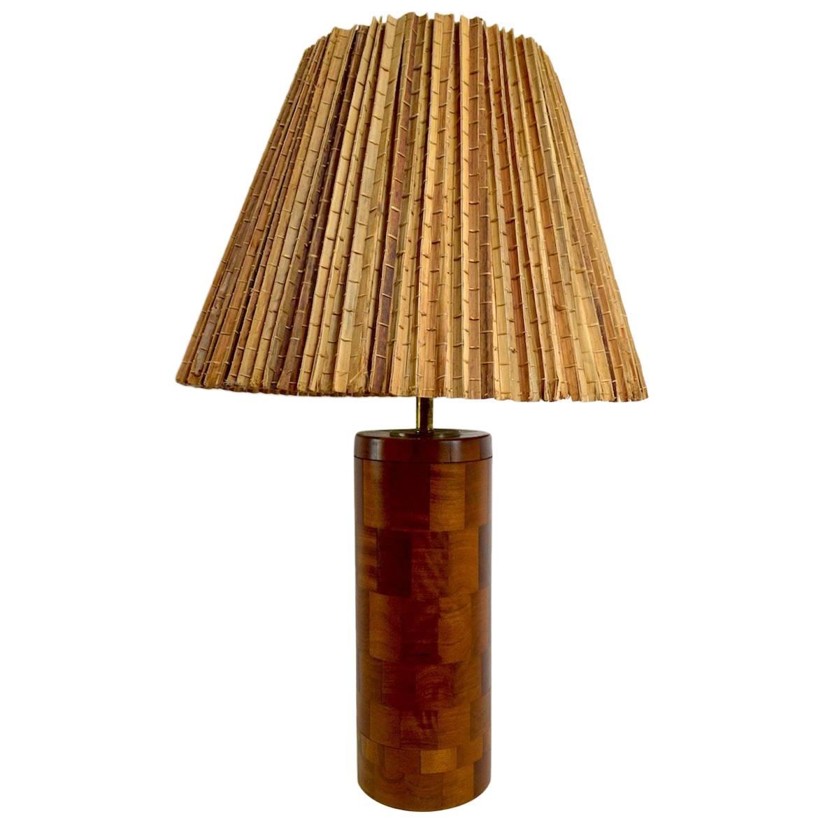 Stacked Wood Block Table Lamp after Phil Powell