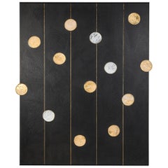 Art Wall Panel by Paul Marra with Texture, Brass, Hand-Cut Rock Crystal