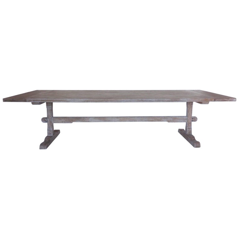 Custom Oak Classic Trestle Table For Sale at 1stDibs