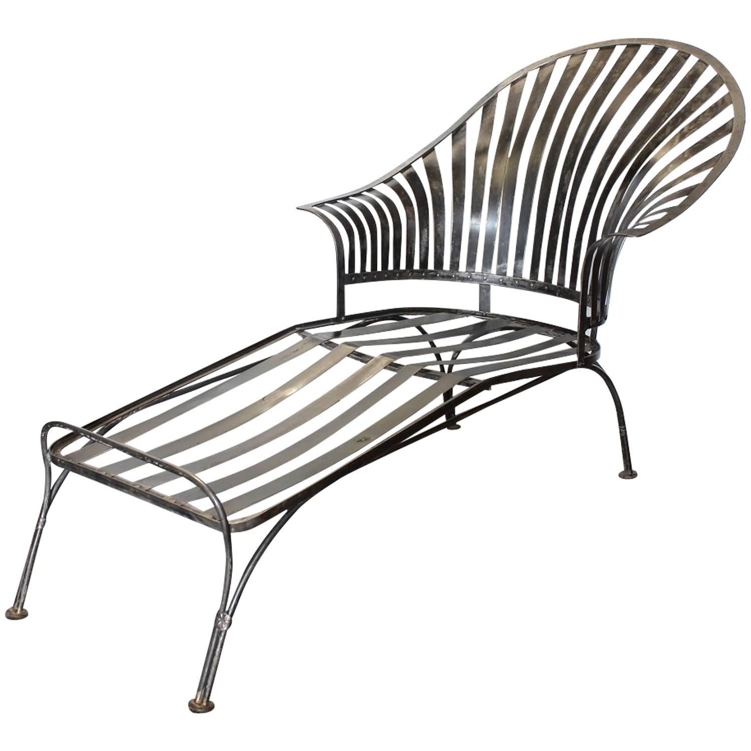 Midcentury Metal Chaise Lounge by Russell Woodard For Sale at 1stDibs