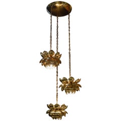 Brass Lotus Blossoms Pendant Chandelier