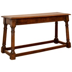 Pair Of 19th Century English Oak Joint Hallway Benches For Sale At