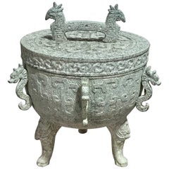 James Mont Style Verdigris Asian Style Ice Bucket