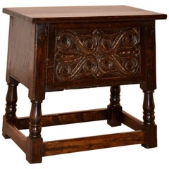 Late 19th Century English Oak Lift Top Stool