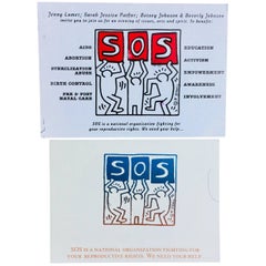 Vintage Keith Haring Designed Invitation Cards Set of Two