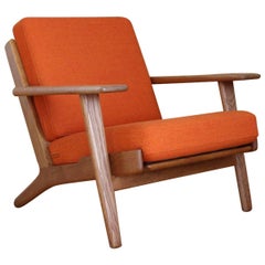 Hans Wegner Oak Lounge Chair Model GE-290 GETAMA, Denmark