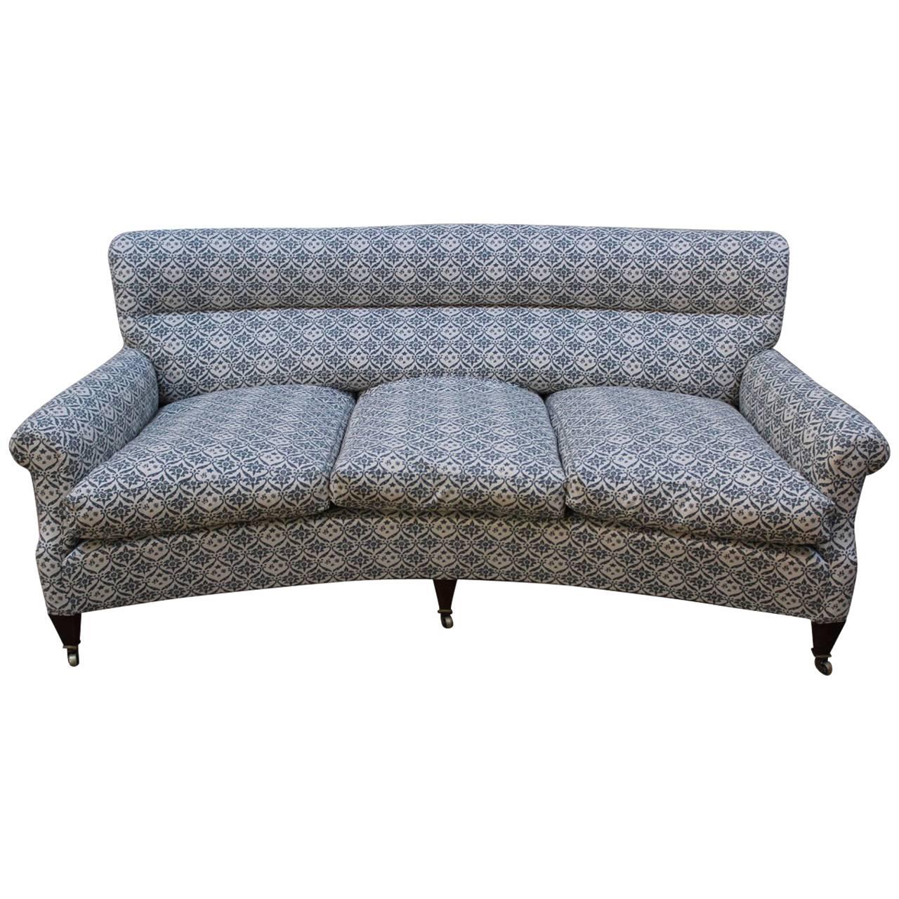 1950s English Country House Curved Sofa by Howard and Sons