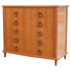 1940 Sycamore Commode with Bronze Handles Attributed to André Arbus