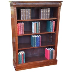 Edwardian Walnut Open Bookcase