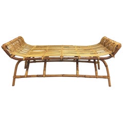 Wonderfully Shaped Rattan Bench