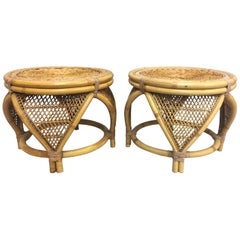 Pair of Cool Rattan Stools