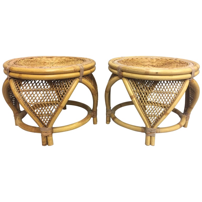 Rattan Stool at 1stdibs