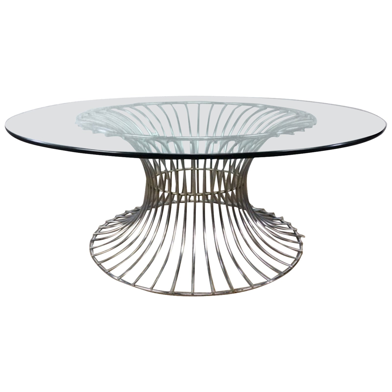 Warren Platner Style Gl And Steel Coffee Table For At 1stdibs