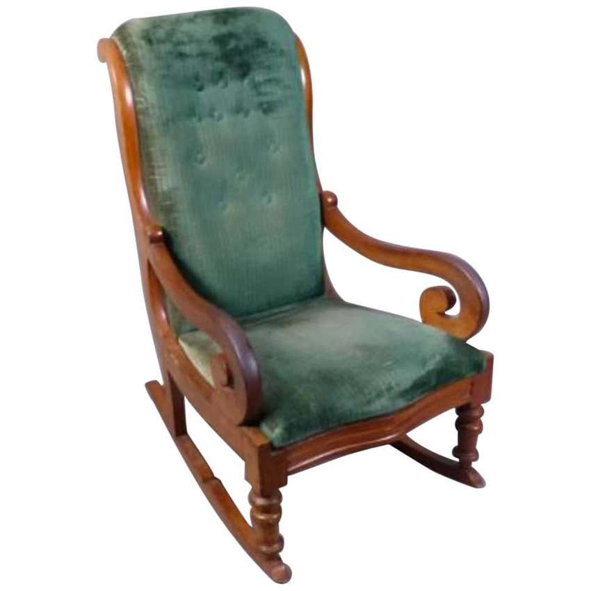 19th Century French Mahogany Rocking Chair at 1stDibs