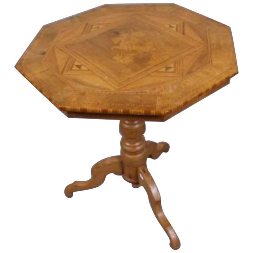 19th Century French Octagonal Marquetry Table
