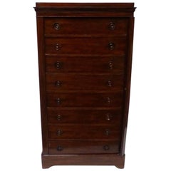 Antique 19th Century French Mahogany Dresser with Eight Drawers