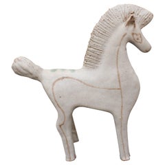 Ceramic White Horse by Bruno Gambone, circa 1970s