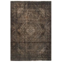 Vintage Gray Overdyed Persian Rug, 6.06x9.08