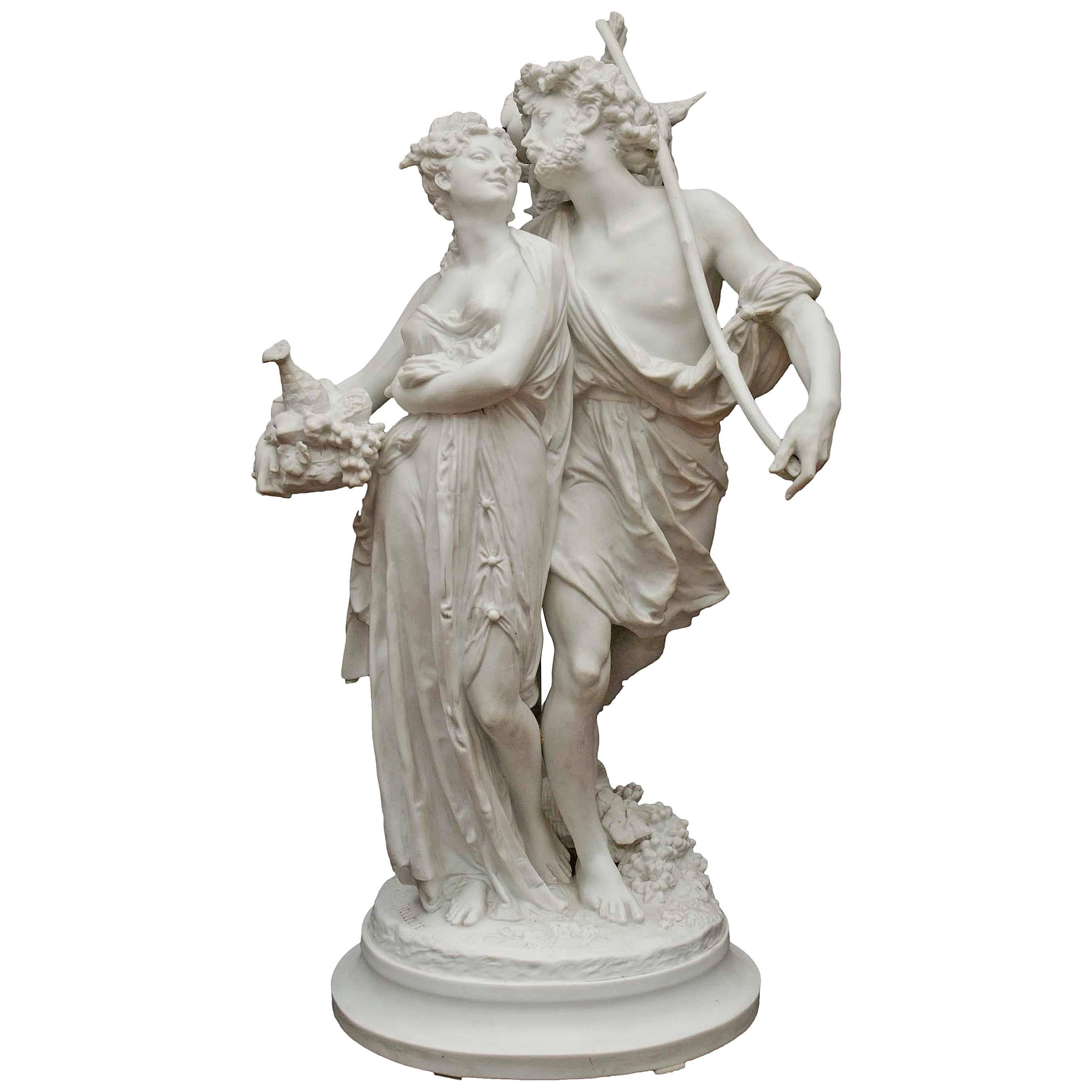 French 19th Century Bisque Group "Plenty" after A. Carrier-Belleuse, Paris For Sale