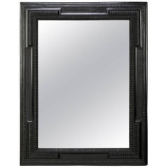 Antique Dutch Ebonized Ripple Frame Mirror
