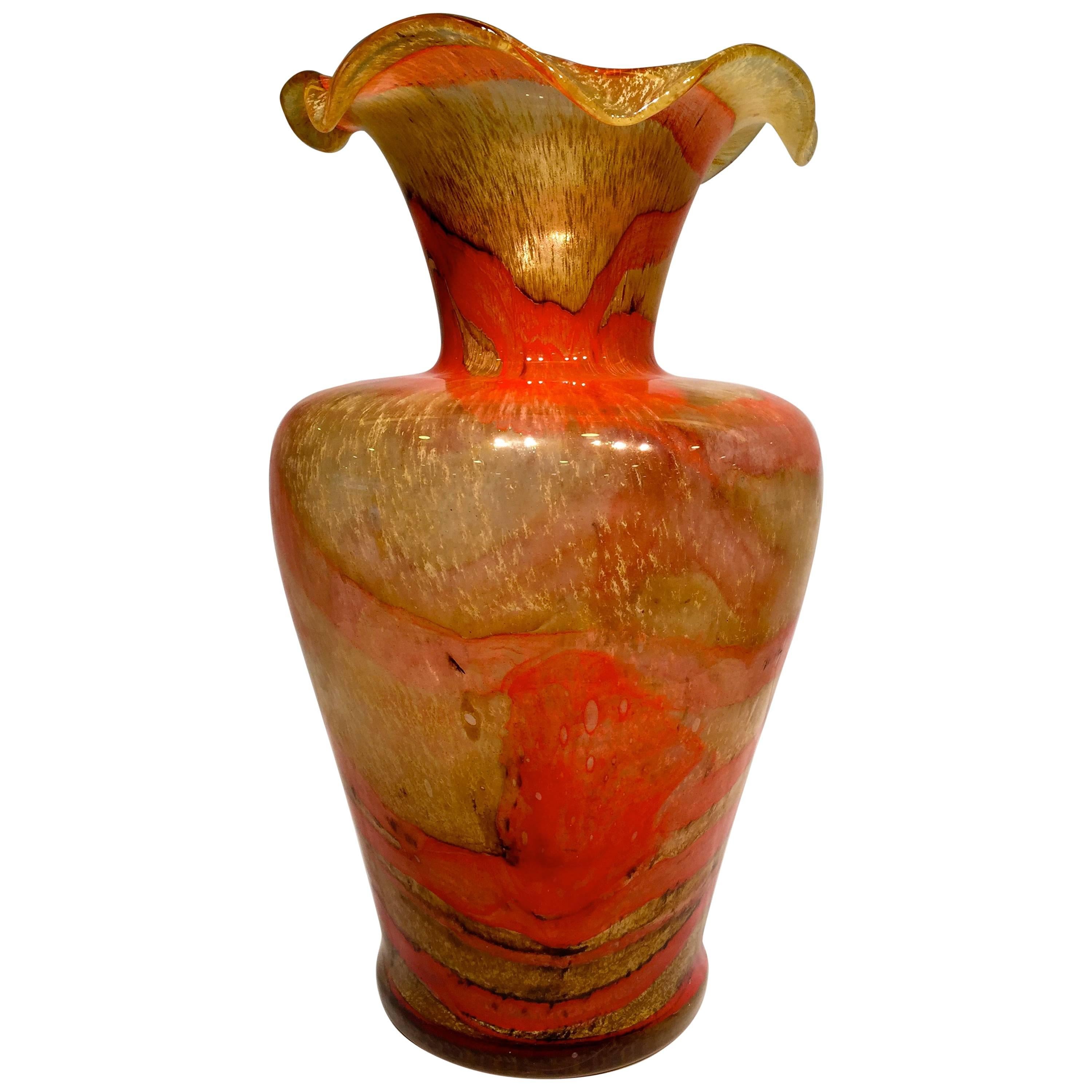 ERCOLE BAROVIER large Vase in Artistic Blown Glass of Murano, circa 1950 For Sale