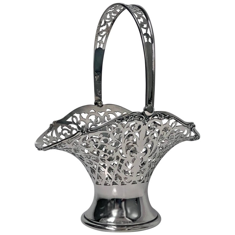 Antique Sterling Silver Basket Birmingham, 1923 Henry Matthews at 1stDibs