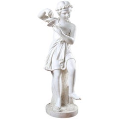 Statuary Marble Statue of a Child Personifying Music