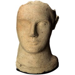 Ancient Etruscan Terracotta Votive Head