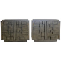 The Lane Company Furniture 10 For At 1stdibs Pair Of Charcoal Grey Lane Mosaic Brutalist Nightstands