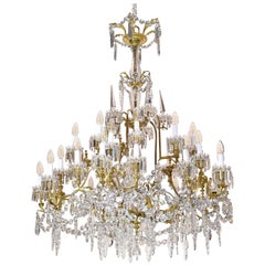 Glass and Bronze Chandelier, 19th Century