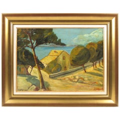 Auguste Chabaud Oil on Board Painting French Mediterranean Seascape