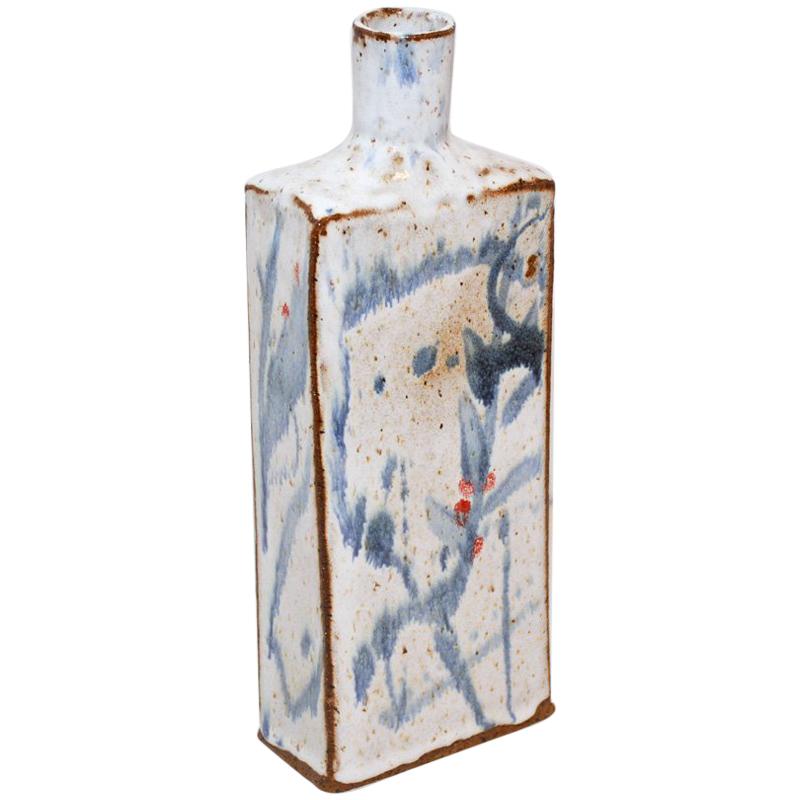 Classic Low-Fire Ceramic Stoneware Bottle For Sale