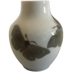 Royal Copenhagen Art Nouveau Vase No. 318/45a with Moths Decoration