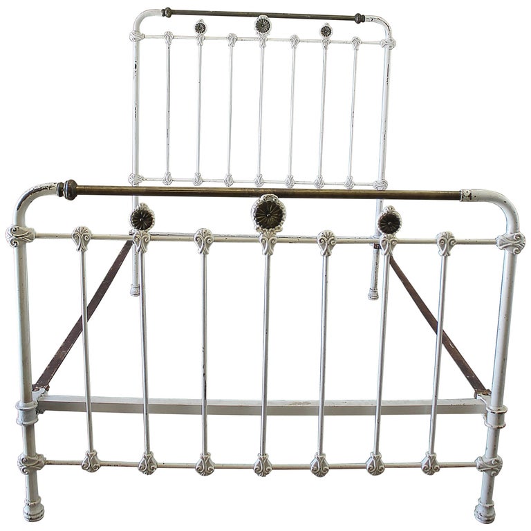 Antique Wrought Iron and Brass Bed Full Size at 1stDibs full brass bed