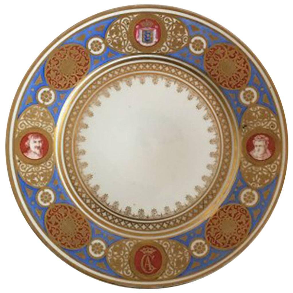 Bing & Grondahl Plate from the Oldenborgske Stel from 1861, Designed by Christia For Sale