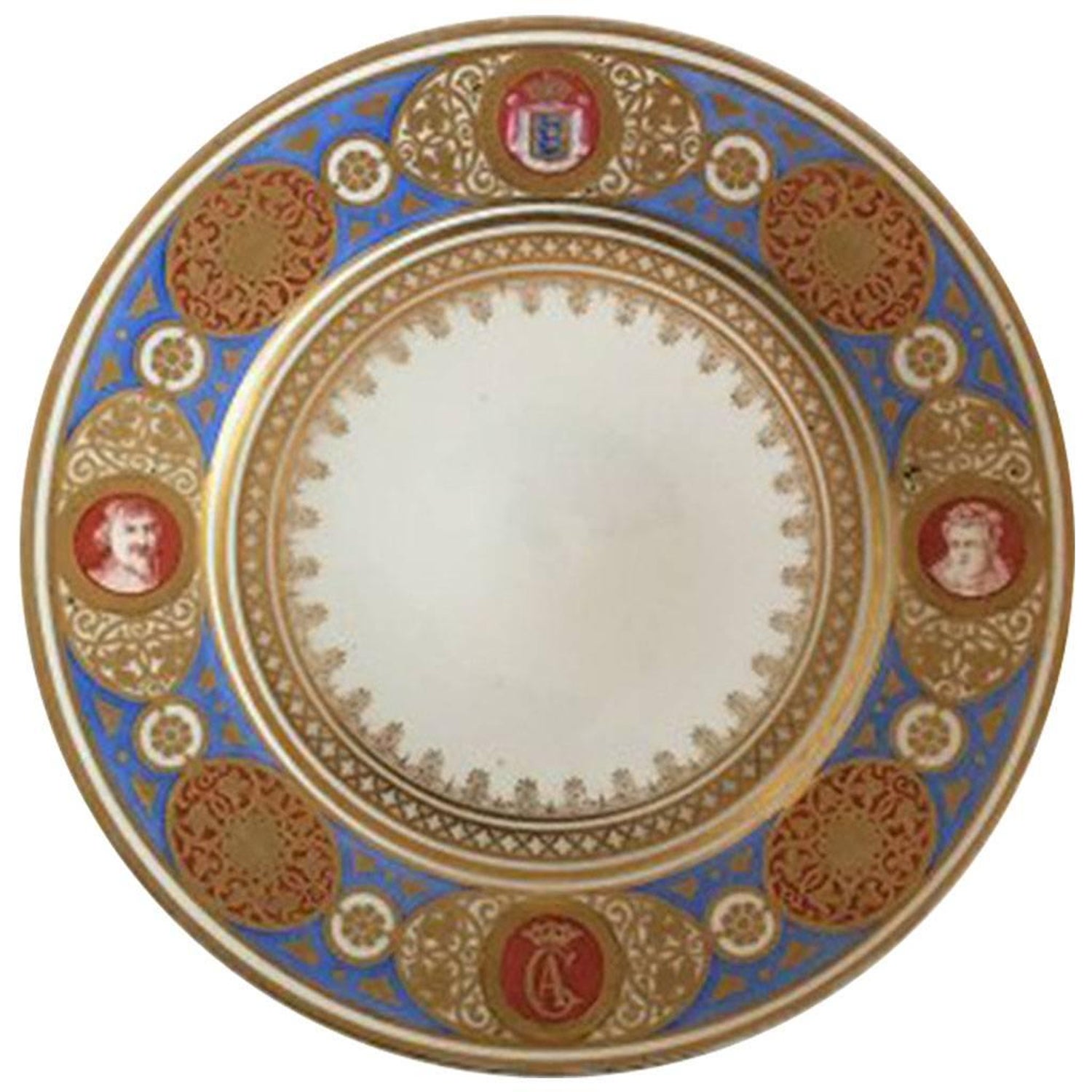 Bing and Grondahl Plate from the Oldenborgske Stel from 1861, Designed by  Christia For Sale at 1stDibs