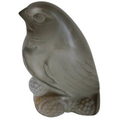 Antique French Rene Lalique Art Deco Belacourt-  Bird Glass Paperweight 1920s