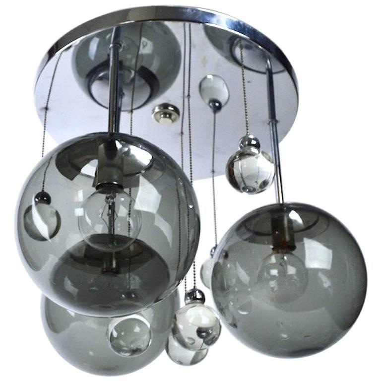 Chrome Lightolier Flush Mount Bubble Chandelier at 1stDibs