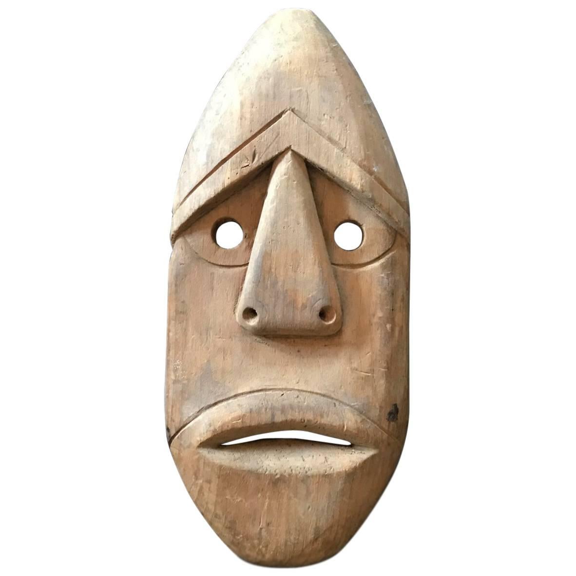 Hand-Carved Wooden Native American or Eskimo ‘Alutiiq/ Sugpiag’ Mask