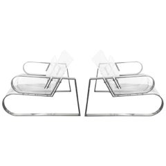 Pair of "Double Waterfall" Lounging Chairs by Charles Hollis Jones