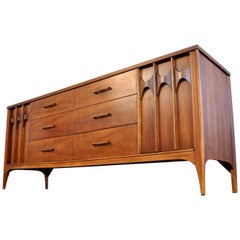 Used Kent Coffey Perspecta Walnut and Rosewood Quadruple Dresser