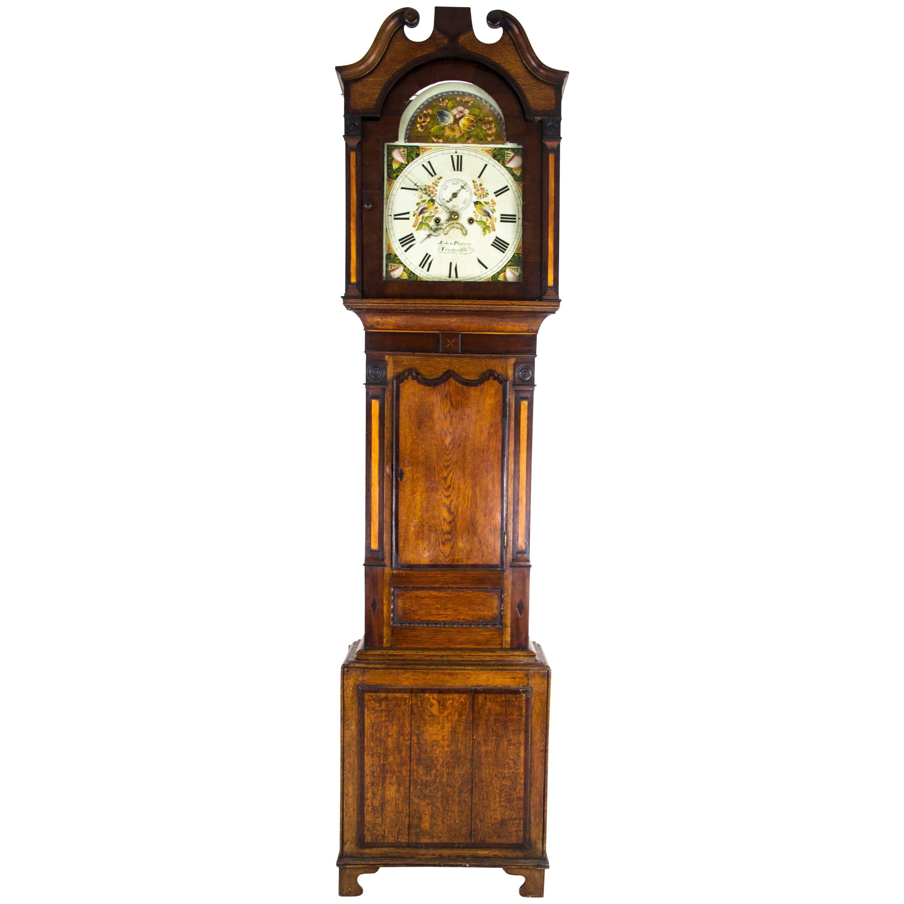 Antique Long Case Clock, Grandfather Clock, 8 Day Movement, Wales, 1820, B725